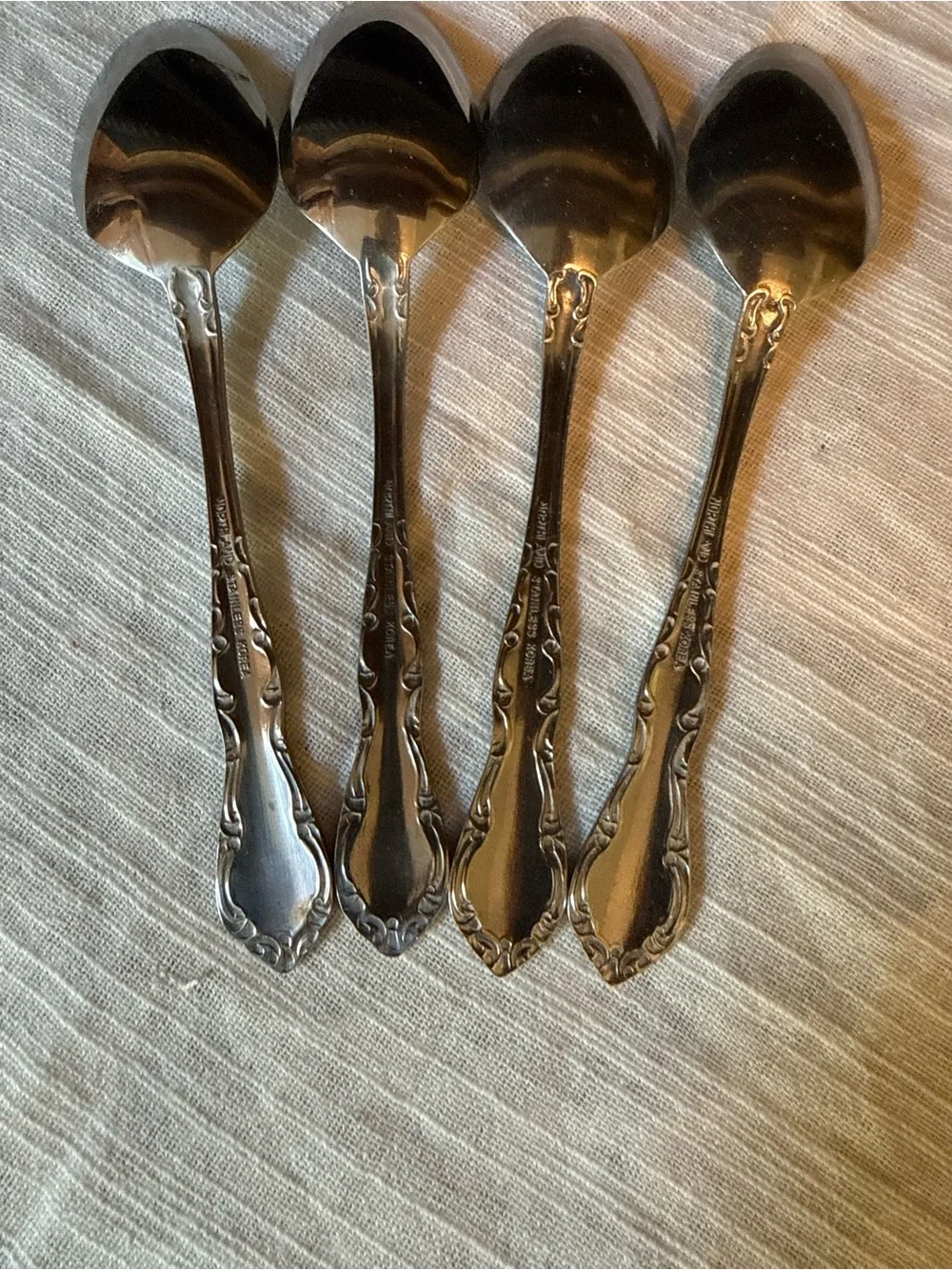 Vtg Oneida Northland Sirocco Dinner Spoons Teaspoons 6” (Set of 4) Flatware